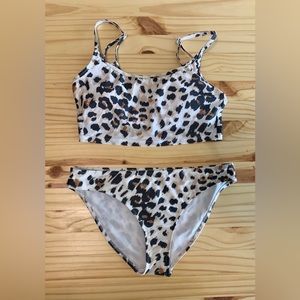 aerie Cheetah Bikini Swimsuit | Size S